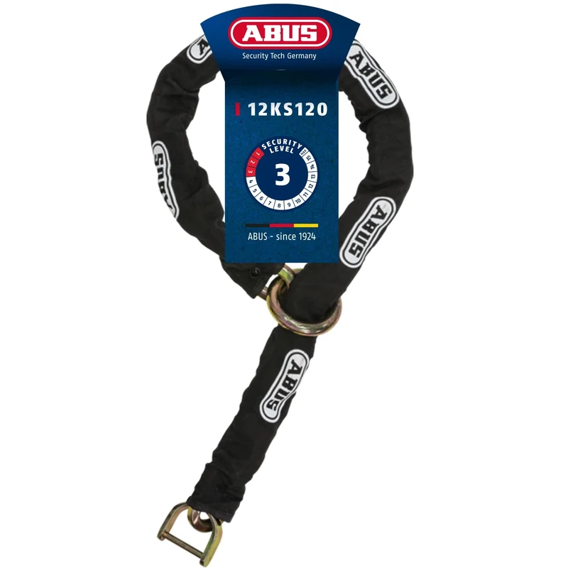 ABUS 12KS chain for Granit Detecto XPlus 8008 brake disc lock - Additional security for motorbikes - 12 mm thick chain with textile tube