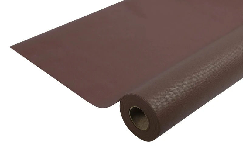 Disposable spun bound non-woven tablecloth - Roll 50 M long X 1.20 M wide - Ripstop, water-repellent and wipe able fabric - chocolate