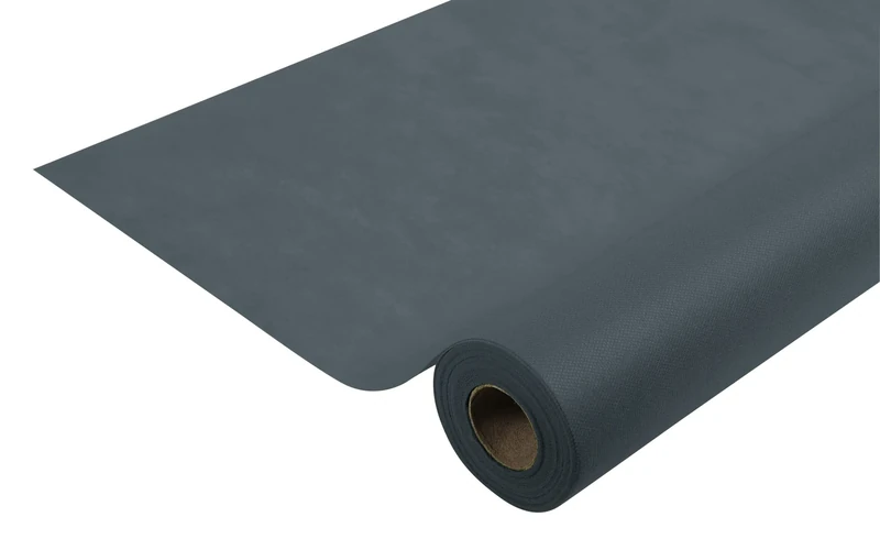Disposable spun bound non-woven tablecloth - Roll 50 M long X 1.20 M wide - Tear-proof, water-repellent and wipe able fabric - anthracite