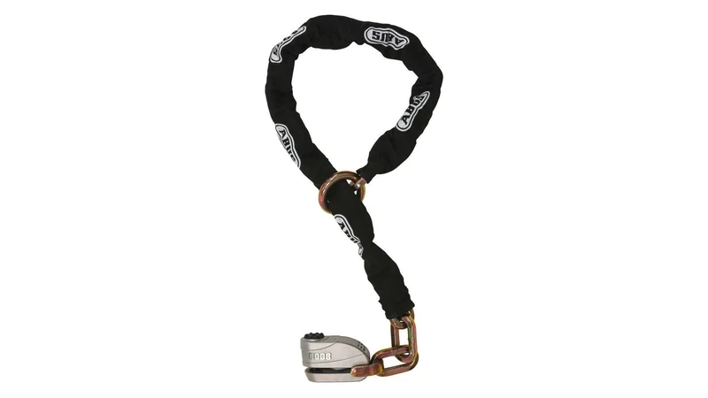ABUS lock and chain combination Granit Detecto XPlus™ 8008/12KS120 - Motorbike lock with alarm function - security level 20, black