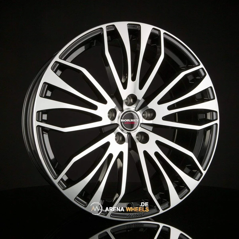 Borbet RB 8.5 x 19 ET 48 Bolt Circle 5 x 112 Hub Centering 72.5 RB 85948112572.5BP, Black Polished