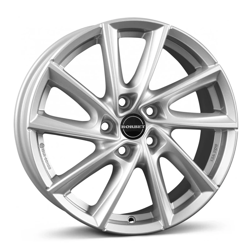 Borbet VT 7.5 x 17 ET 40 Bolt Circle 5 x 112 Hub Centering 66.6 VT 75740112566.6CS, Crystal Silver