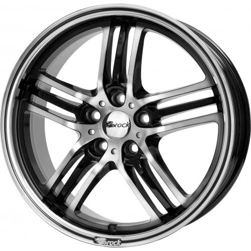 Brock B27 7.5 x 17 ET 45 Bolt Circle 5 x 108 Hub Centering 72.6 580070562, Black Front-Polished