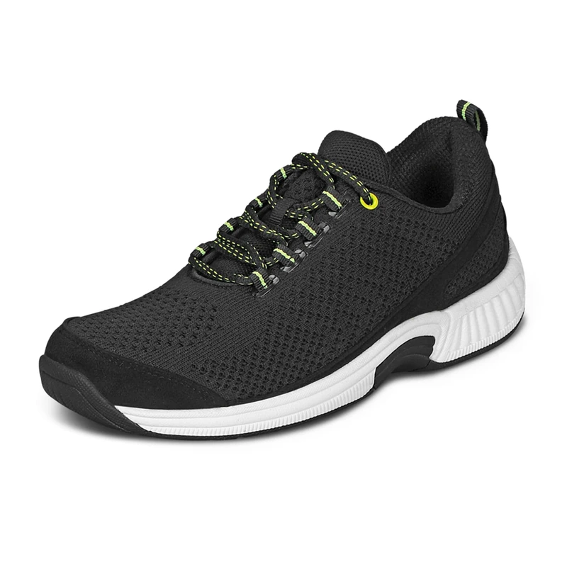 Orthofeet Women's Coral Walking Shoe, Athletic, Black, 8 UK