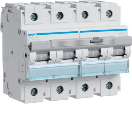 Hager HM Series – Automatic Magnetic Thermal -HM Curve-B 15KA 4-Pole 125A