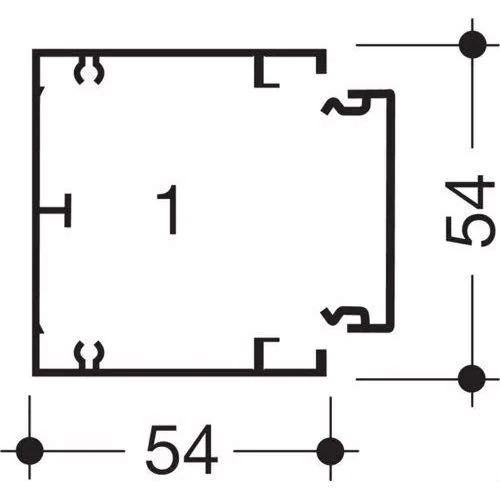 Hager Sistemas GBA500501ALU Natural Anodised Aluminium Mechanical Channel, 50 x 50 mm