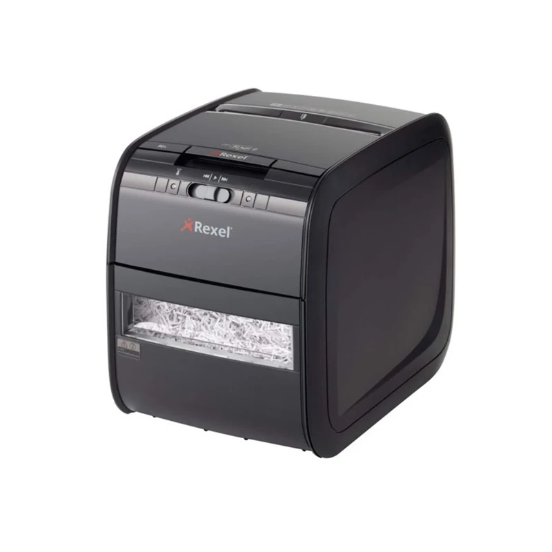 Rexel Auto+ 90X Auto Feed 60 Sheet Cross Cut Shredder for Home or Home Office (Occasional use), 20 Litre Bin, Includes Shredder Oil Sheet, Black, 2103080A