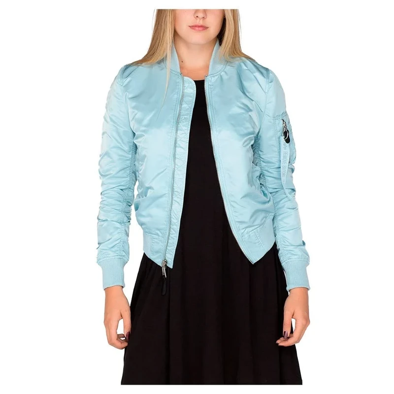 ALPHA INDUSTRIES Women's Ma-1 Vf Lw Bomber Jacket, Blue (air blue-398), XS
