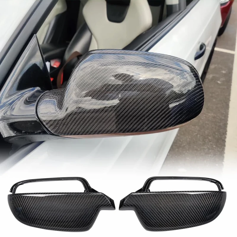 JC SPORTLINE Carbon Fiber Mirror Caps for Audi A4 B8.5 2012-2015&A5 S5 RS5 2009-2015 Replacement Side Mirror Cover Caps Factory Outlet (Without Side Lane Assistant)