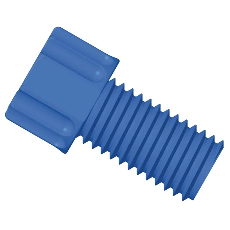 Dibafit™ Gripper Fitting, 1/4 inch-28 UNF(M) flat bottom, 1/16 inch OD tubing, blue; 10/pk
