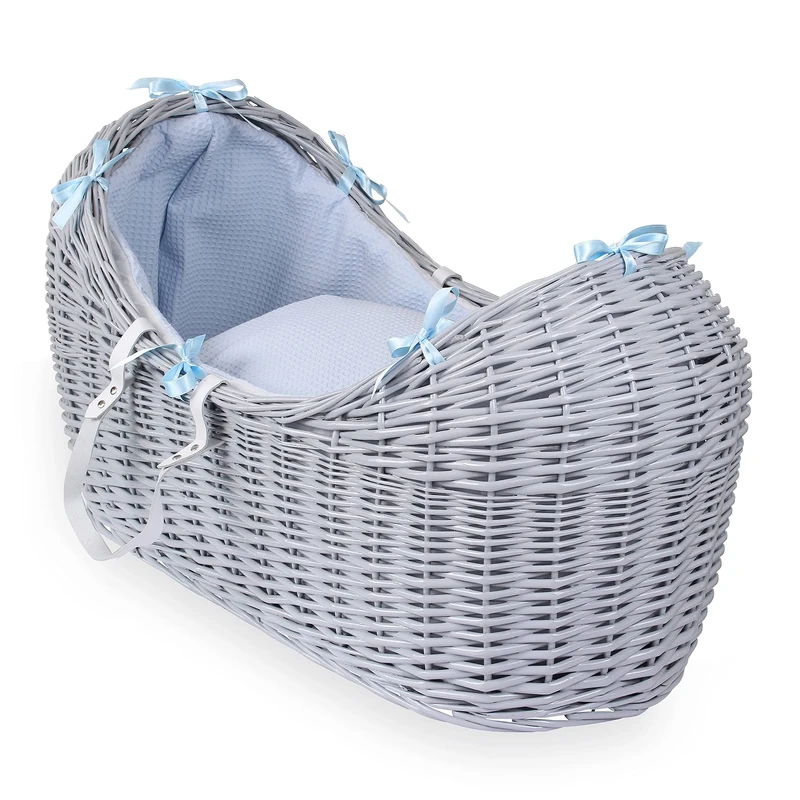 Clair de Lune Waffle Grey Wicker Noah Pod, Blue