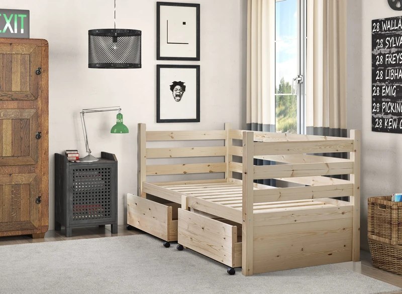 STRICTLY BEDS&BUNKS Ripvan Pine Day Bed with Storage Drawers, 3ft Single
