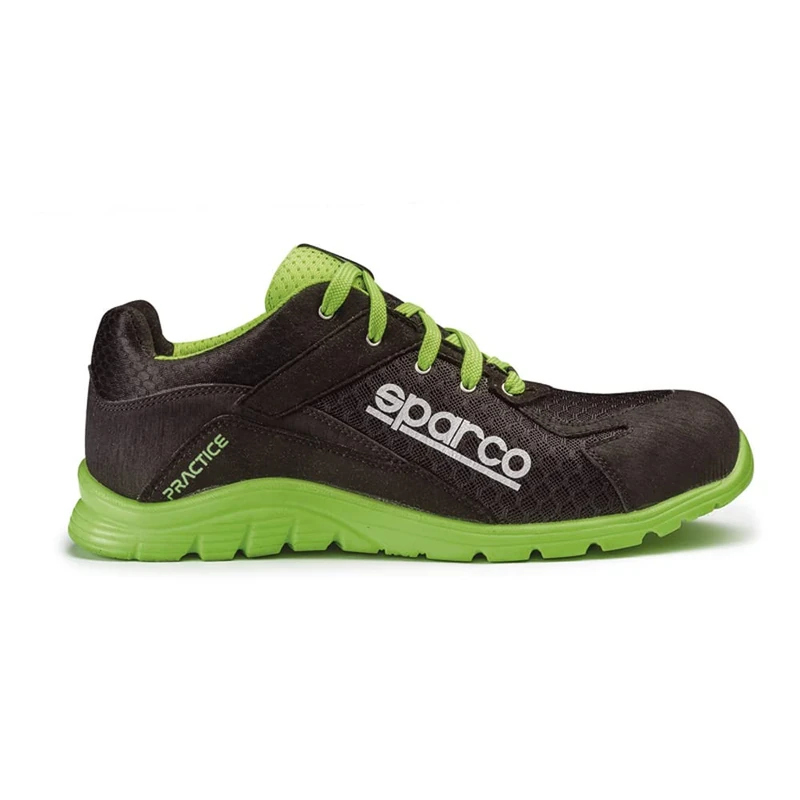 Sparco s0751737nrvf Practice Shoe, Black/Green, Size 37