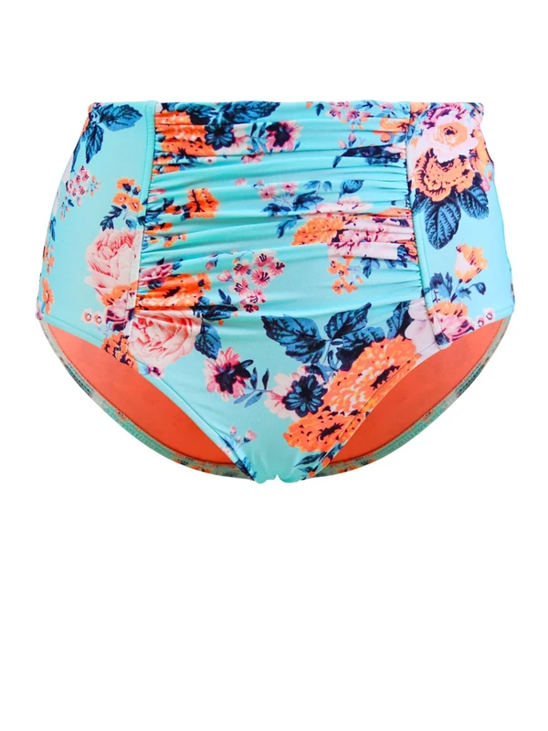 SEAFOLLY - Bikini Bottoms - High Waisted Full Coverage Bikini Bottom Swimsuit Womens 10