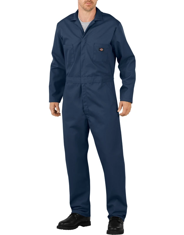Dickies Men's Long Sleeve Flex Coverall Henley Shirt, Dark Navy V1, LS