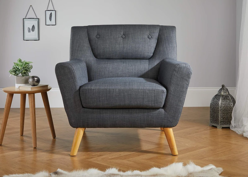 Birlea Lambeth Chair - Fabric, Grey