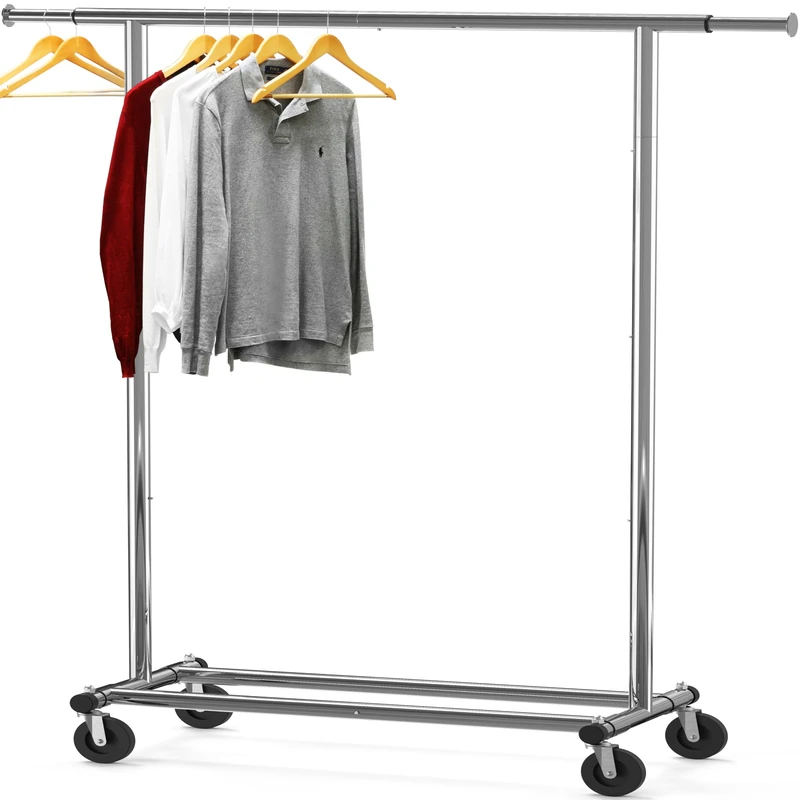 Simple Houseware Heavy Duty Clothing Garment Rack, Chrome