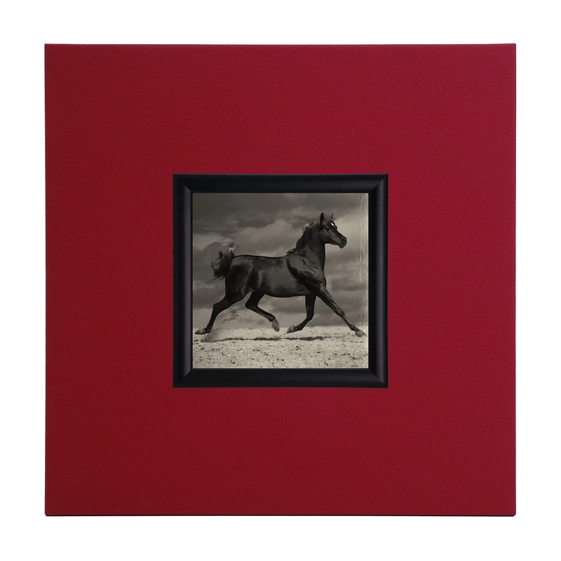 ERGO-PAUL IGP5285/E1/80CR10 40x40x1,5 Black Horse Paper/Eco Leather/Wood, Red, 40 x 40 x 1.5 cm
