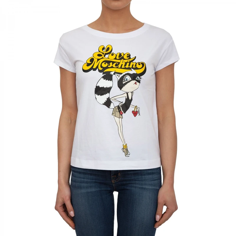 Love Moschino Women's T-Shirt, White (Optical White A00), 8
