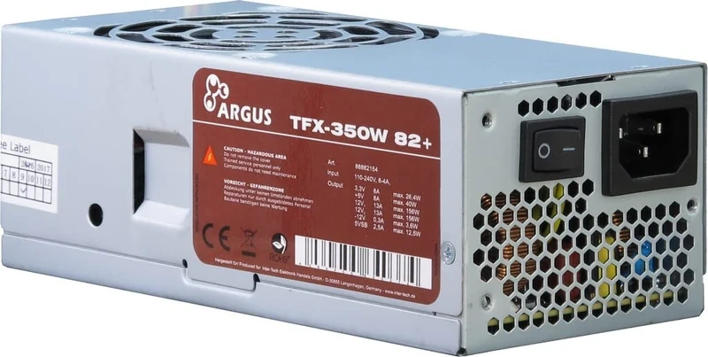 INTER-TECH TFX-350W Power Supply 80 mm Fan Active PFC 1x20+4pin 1x4+4pin 1x PCIe 6+2 2x IDE 3xSATA 1x Floppy