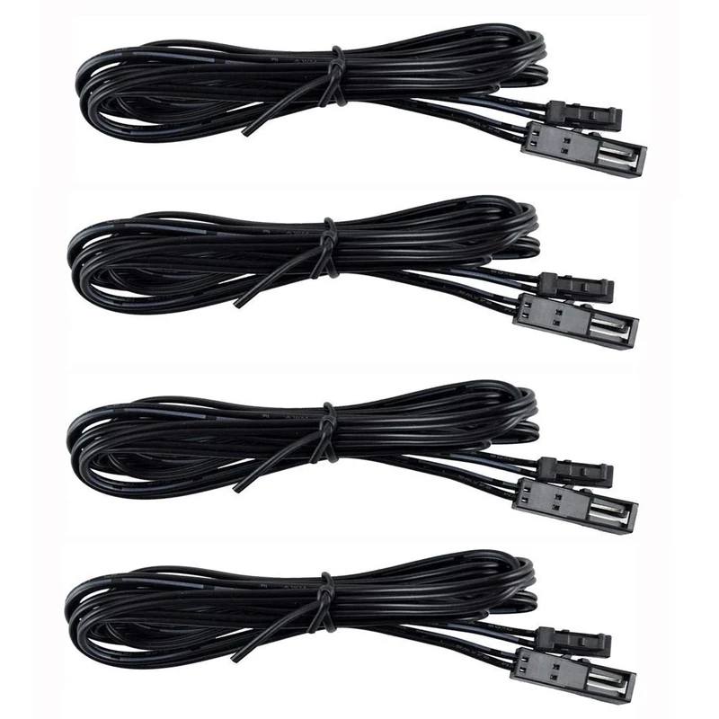 Flexible Extendable Cables for AIBOO RF Wireless Control LED Under Cabinet Lighting Kit Black Cords 1.5m (60 inch) Extension Cords (4 Packs)