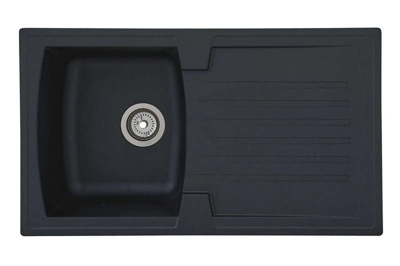respekta Alineo100 Kitchen Sink, Black, 86 cm