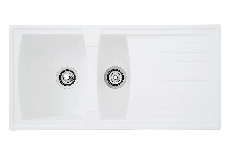 respekta Alineo100 Kitchen Sink, White, 100 cm