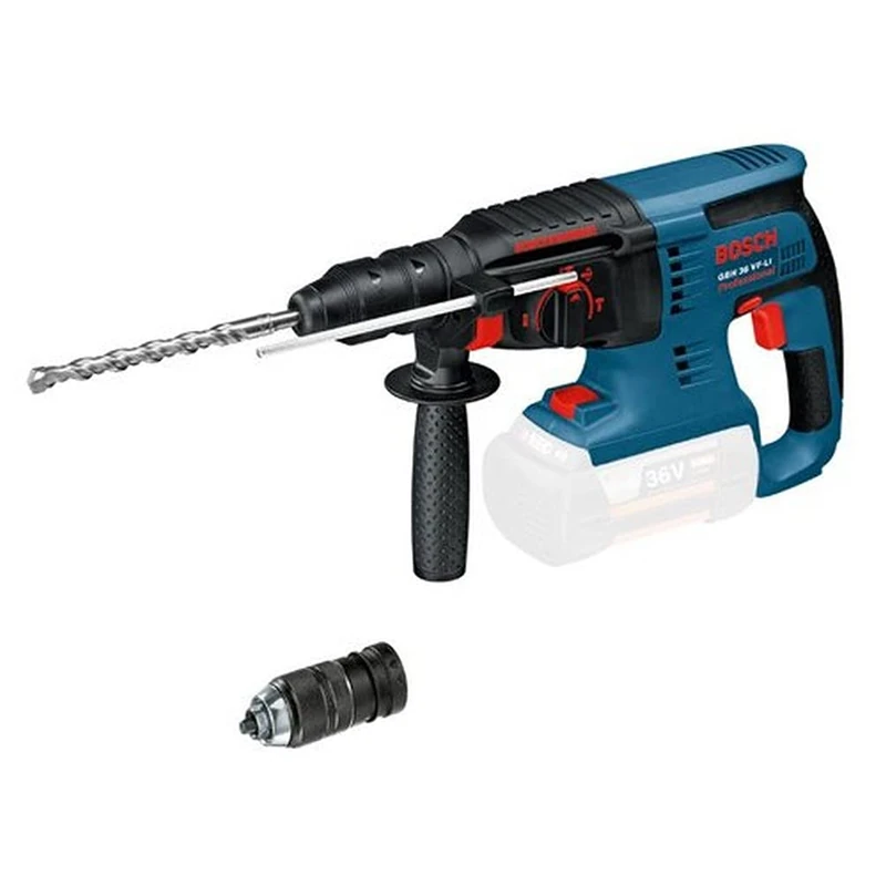 Bosch Professional Cordless Rotary Hammer Plus GBH 36 V-LI (incl. Depth Stop, Machine Cloth, Grease Tube, L-BOXX, Without Battery/Charger)