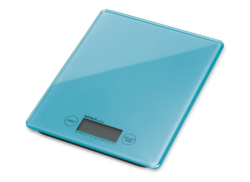 Digital Letter Scale MAULsteel II, Load Capacity 5 KG,1 g Division, 135 x 14 x 205 mm, Light Silver, Including Battery