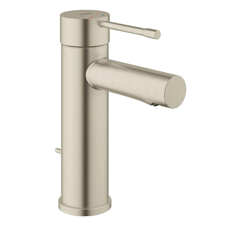 Essence New 32216ENA S-Size Handle Single-Hole Bathroom Faucet, Nickel Color, Metallic
