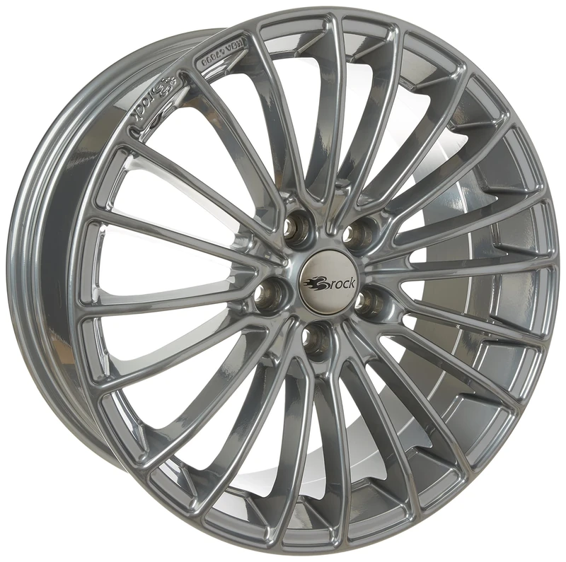 Brock B24 8 x 18 ET 48 Bolt Circle 5 x 112 Hub Centering 66.6 580071458, Super-Chrome Silver Painted