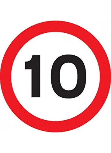 Caledonia Signs 57709 10 Mph Class R2 Permanent, 600 mm Diameter, 3 mm Aluminium Composite