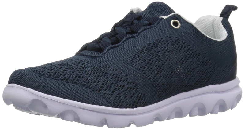 Propét Women's TravelActiv Walking Shoe, Navy, 7.5 UK