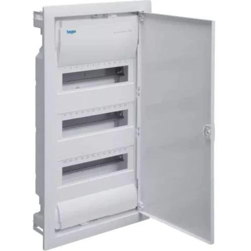 Hager Golf vu Series - recessed Box 36 modules 3 Rows Golf Series vu Door Opaque White
