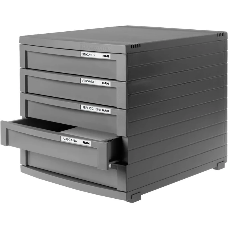HAN 1505-191 A4/B4/C4 Drawer Box with 5 Closed Drawer - Dark Grey