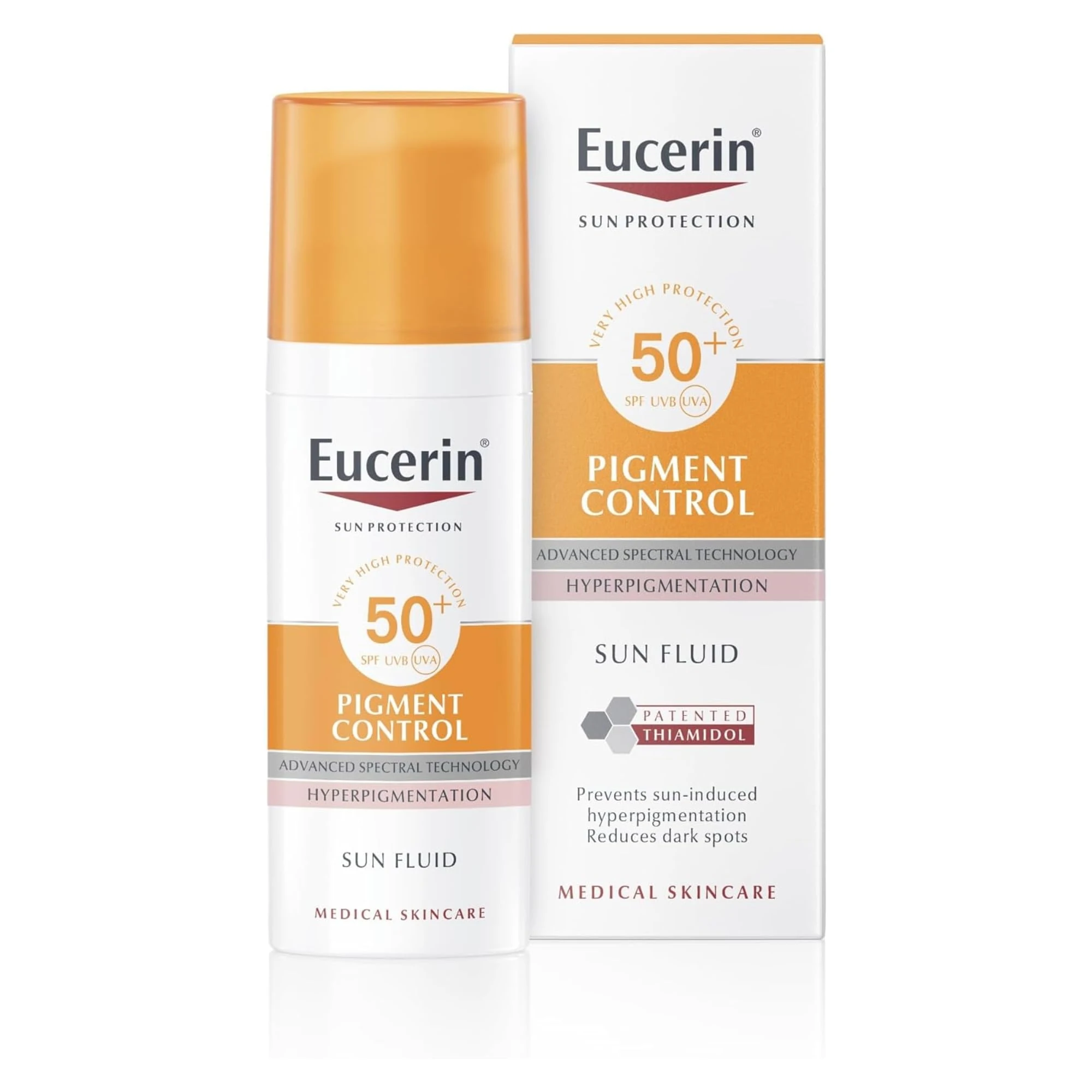 Eucerin Sun Face Pigment Control Sun Fluid SPF 50+ 50ml, Advanced Protection from Sun-Induced Hyperpigmentation, Facial Sunscreen for All Skin Types