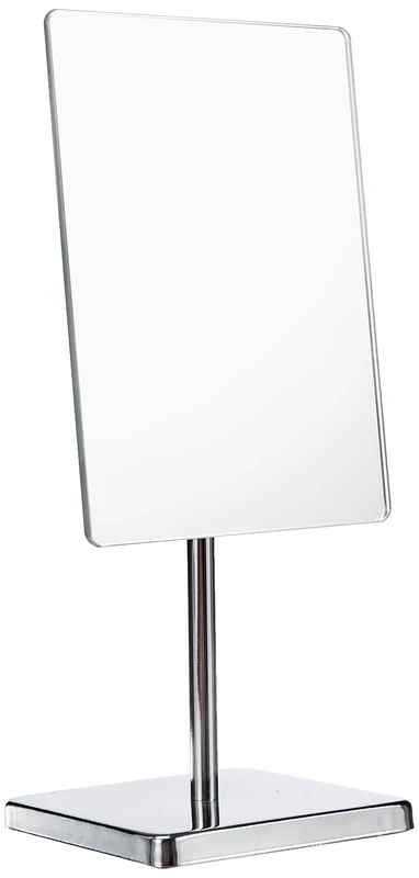 Axentia Rectangular Table Mirror with Base - Bathroom Vanity Mirror, Silver