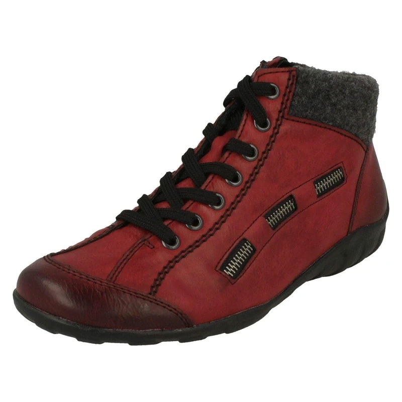 Rieker , Women’s Hi-Top Trainers, Red (Wine/Anthrazit), UK (40 EU)