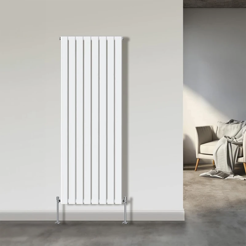 NRG 1800x544mm Single Flat Panel Designer Tall Vertical Radiator Central Heating White - Image 1