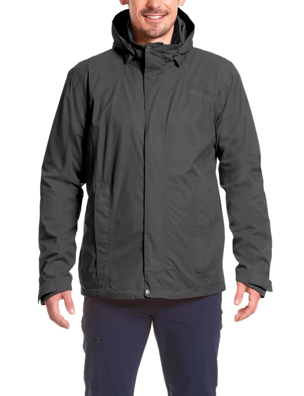 Maier Sports Meteor M functional jacket, made of 100% polyester, outdoor coat, waterproof and breathable, packaway jacket, Men, Jacket, 120021, Black, 25 Short