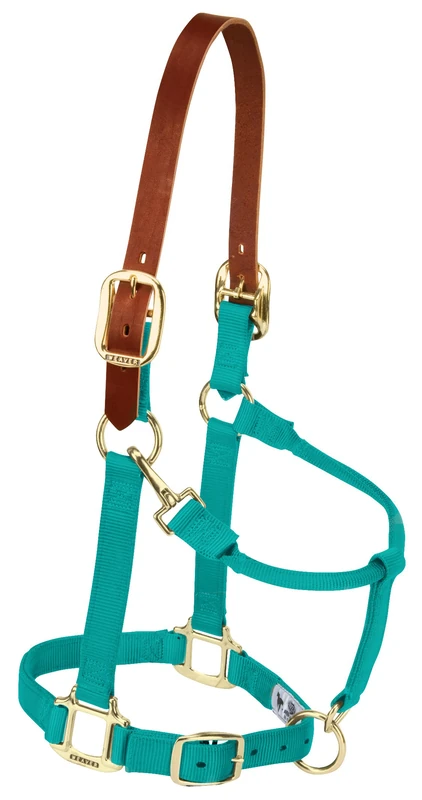 Weaver Leather Adjustable Breakaway Nylon Horse Halter, Emerald Green, Weanling/Pony - Image 1