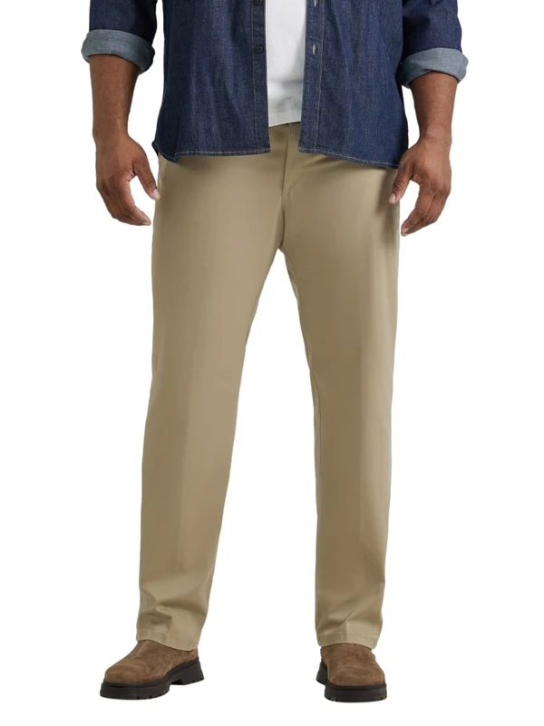 Lee Men's Big-Tall Performance Series Extreme Comfort Casual Pants, Pebble, 56W x 30L