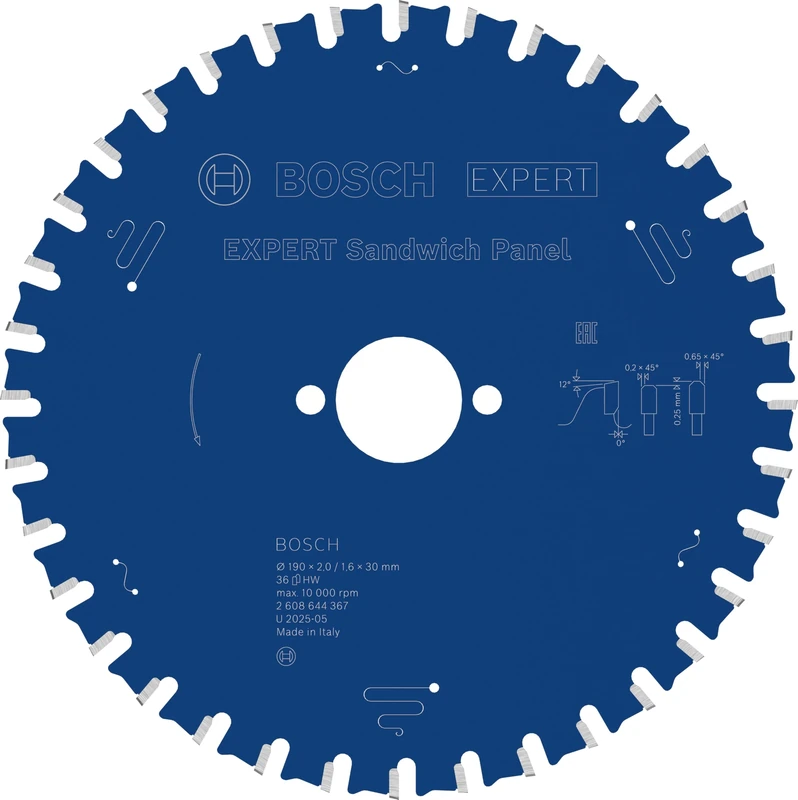 Bosch 1x EXPERT Sandwich Panel Corded Circular Saw Blade for Handheld Circular Saw (for Metal sandwich, Ø mm, Professional Accessory Hand-Held Corded Circular Saws, Plunge Saw)