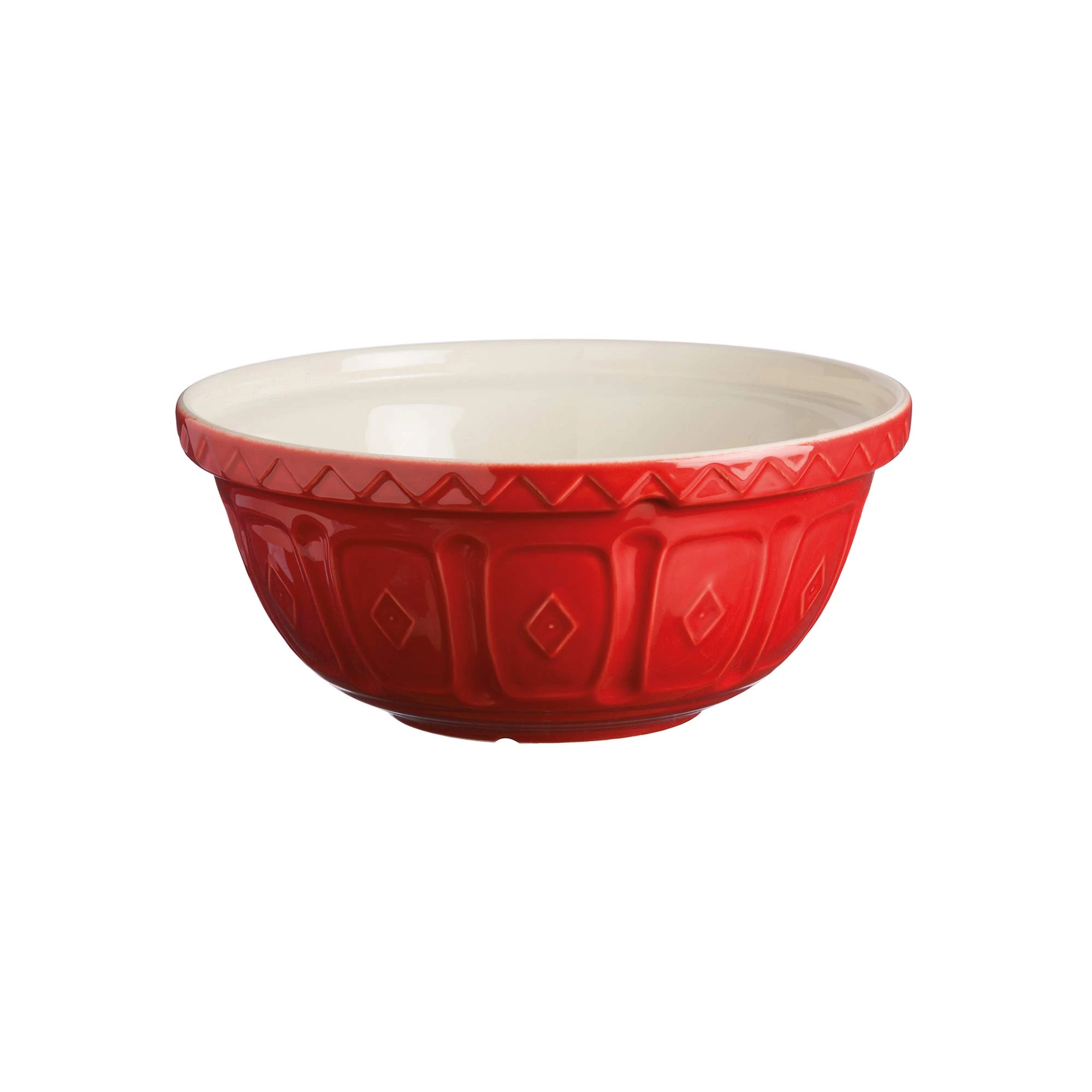 Mason Cash Colour Mix Red Mixing Bowl | 2 Litre Capacity | 24cm Earthenware Bowl with Classic Pattern Design | Lightweight & Dishwasher Safe | Ideal for Baking, Pastry, Cakes, Cookies & Family Baking