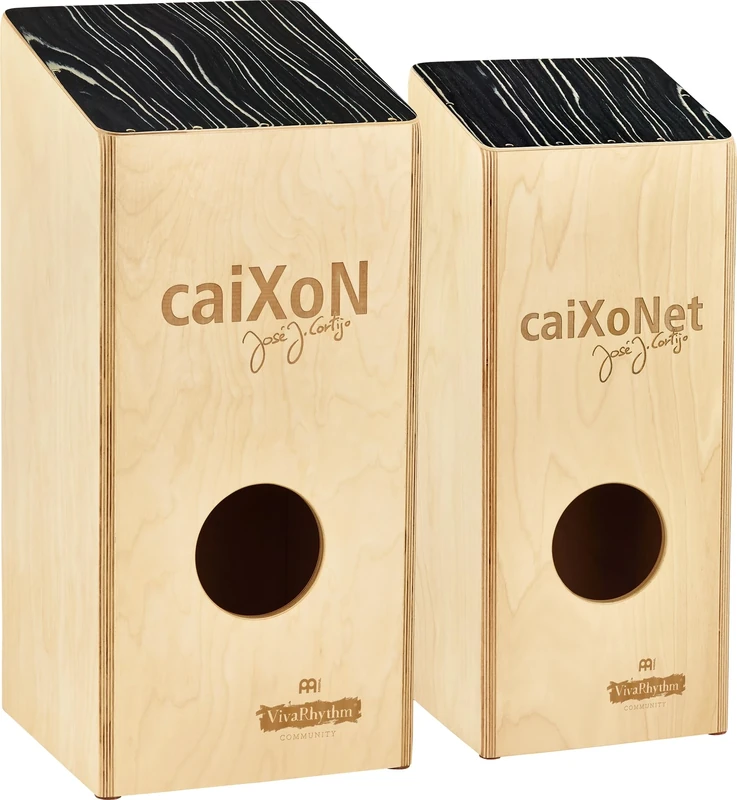 Meinl Percussion Caixon Caixonet Set - Oversized Drum Boxes with Snare - Instrument Set - Playing Surface Striped Onyx (VR-CAIX/CAIXN)