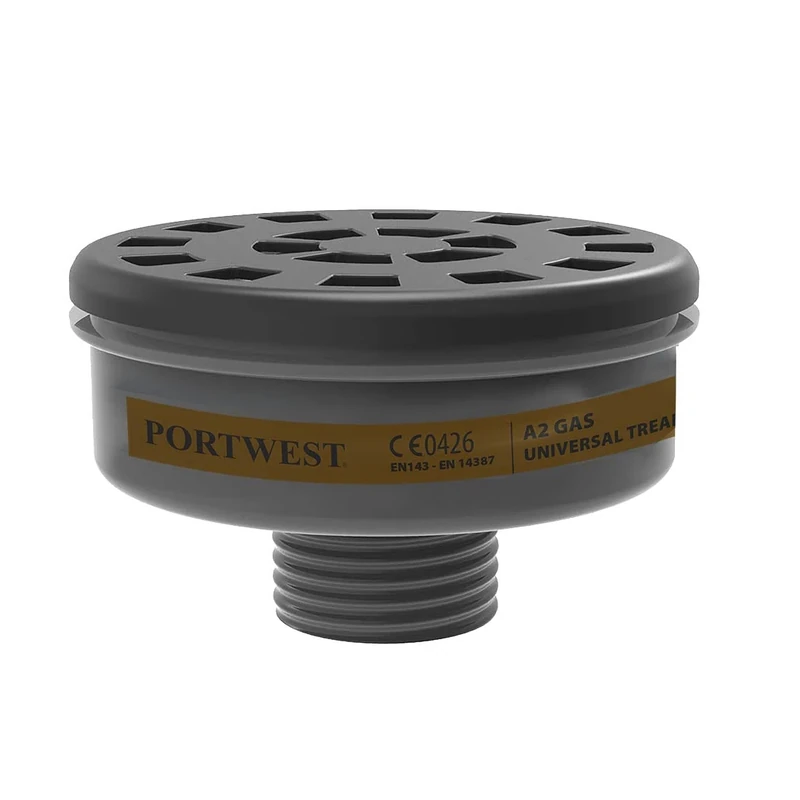 Portwest A2 Gas Filter Universal Tread, Color: Black, Size:, P906BKR