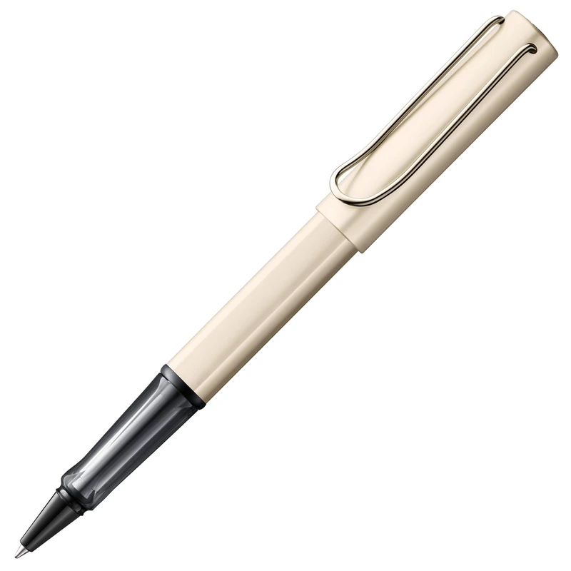 Lamy Lx palladium Rollerball Pen – lightweight pen with transparent, ergonomic grip & line width M - anodized aluminium body – including rollerball refill M 63 in black ink & metal case
