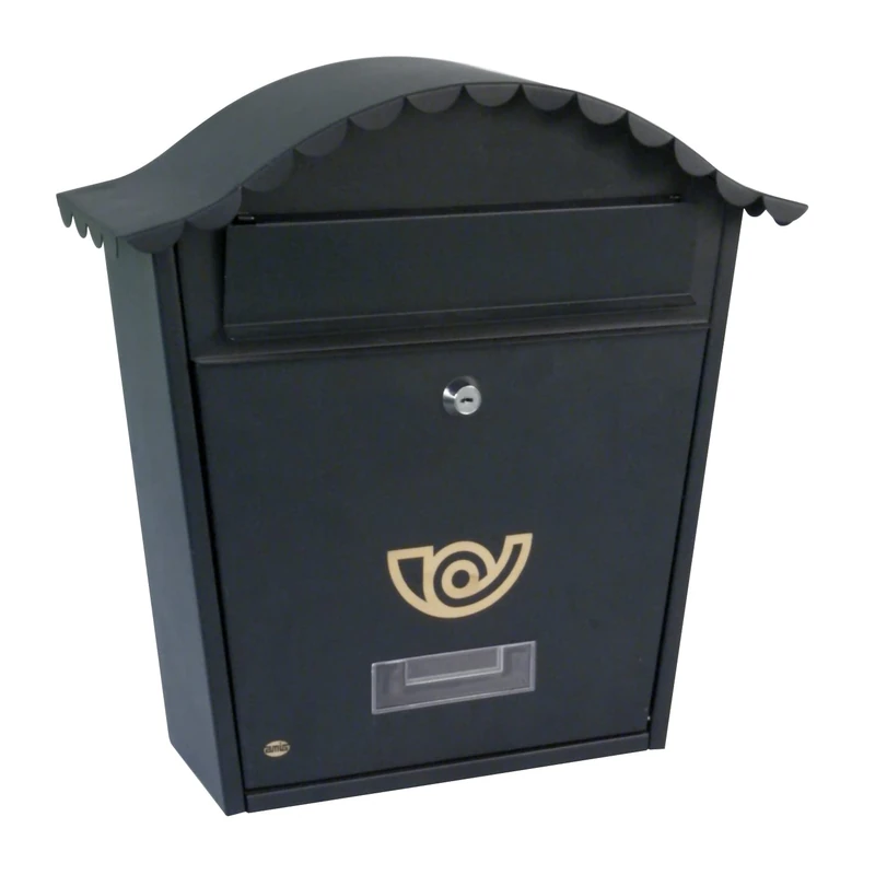 Amig - External Post Box | Letter Box for Wall, Wall or Fence | Dimensions: 37 x 32 x 10.5 cm | Steel | Colour Matte Black
