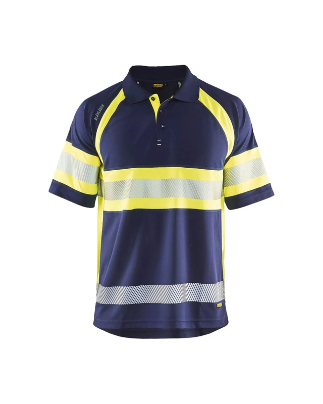 Blakläder 333810518933M Size Medium Class 1 High Vis-Polo Shirt - Navy Blue/Yellow