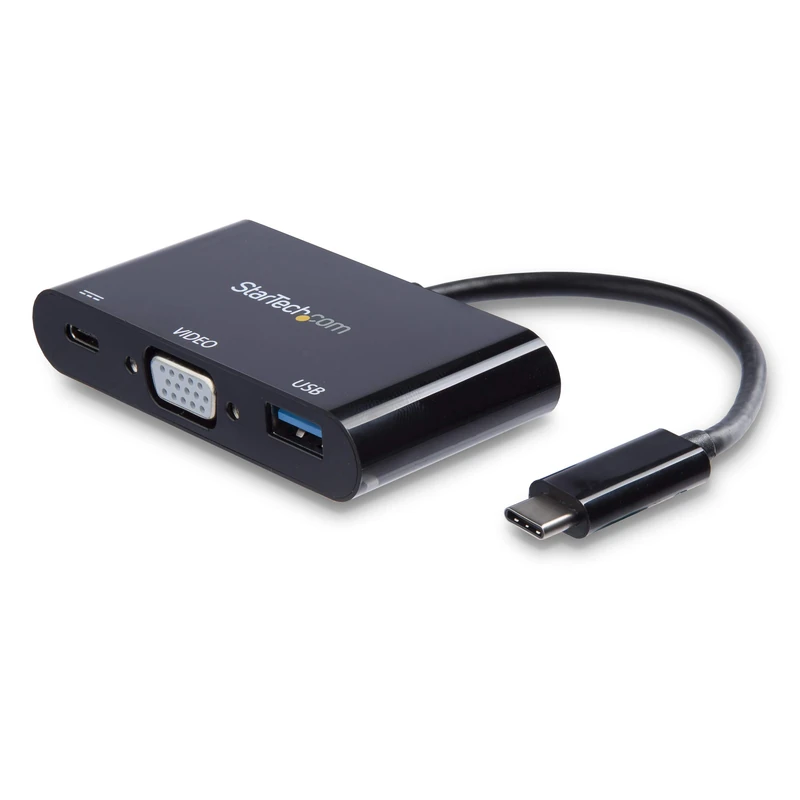 StarTech.com USB-C VGA Multiport Adapter - USB-A Port - with Power Delivery (USB PD) - USB C Adapter Converter - USB C Dongle (CDP2VGAUACP)
